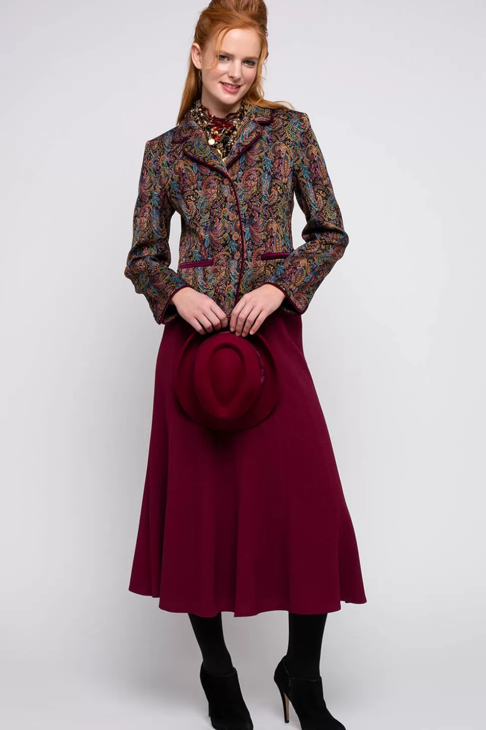 Clearance Cora Crepe Skirt-Wine Women Skirts