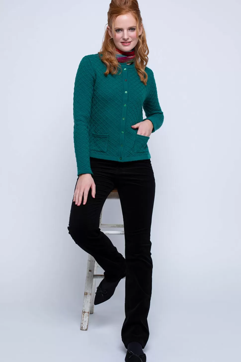 Discount Lattice Cardigan-Jade Women Tops & Knitwear