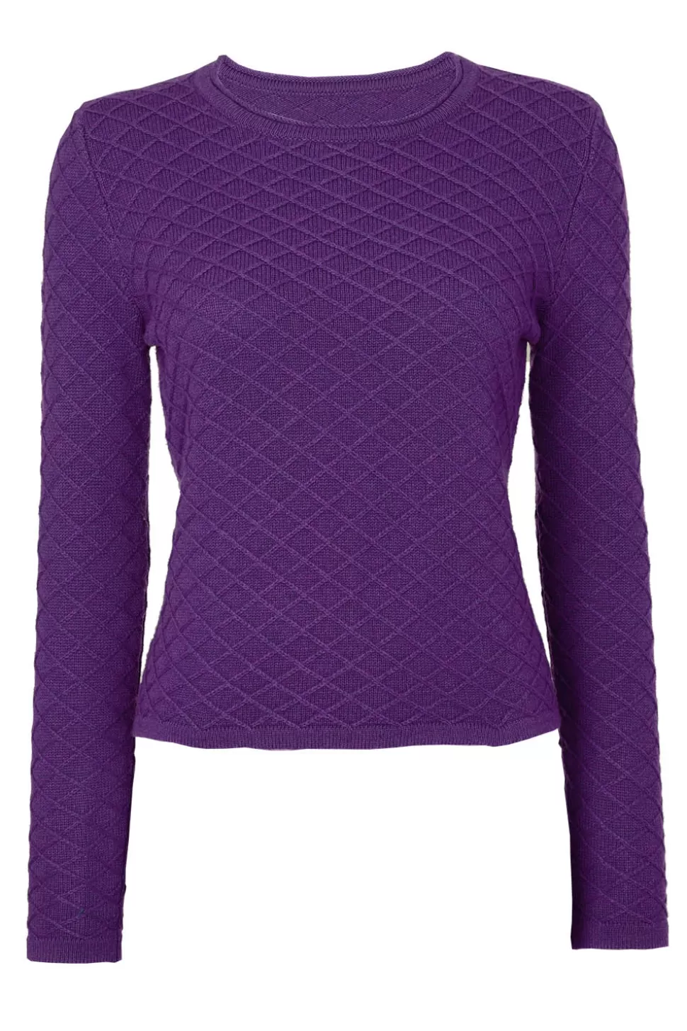 Fashion Lattice Sweater-Violet Women Tops & Knitwear