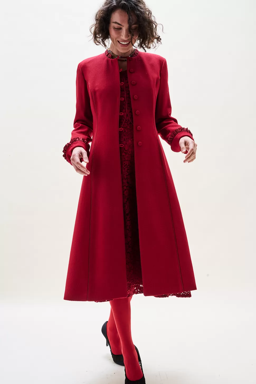 Best Sale Natasha Coat-Red Women Jackets And Coats