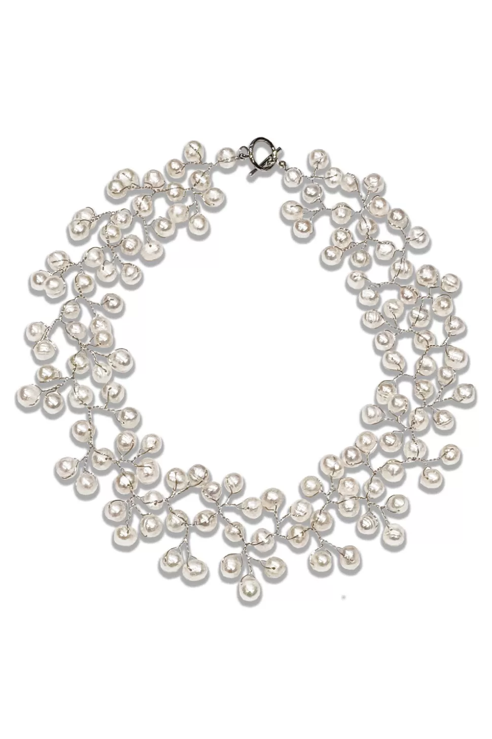 Fashion Pearl Crystal Chocker-White Women Accessories